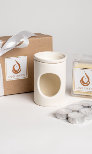 Gift Set Exclusive Ceramic Wax Burner, 2 Wax Melts & 6 Tea Lights
