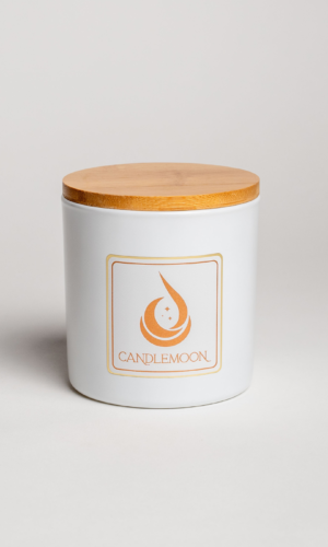 White Luna with Wooden Lid 350ml