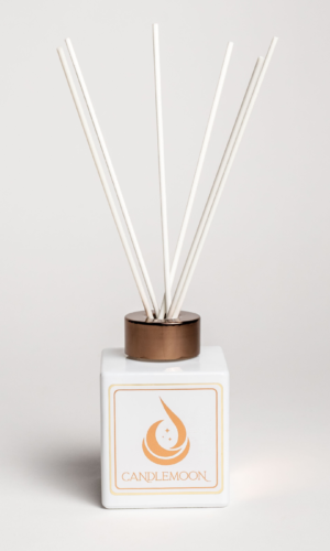 White Square Diffuser with Bronze Lid 210ml